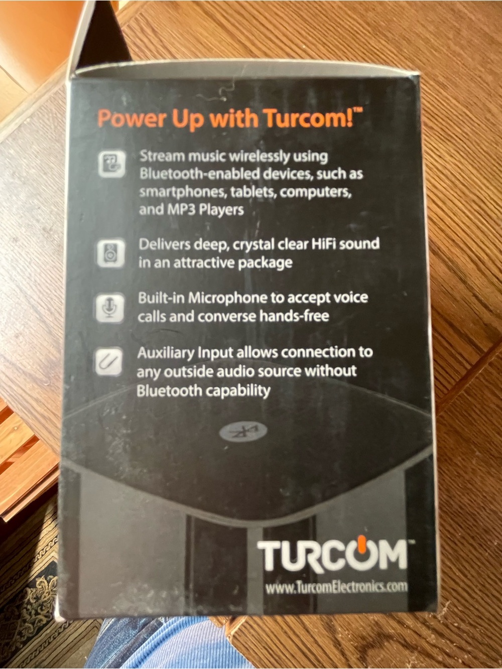 Turcom Wireless Portable Speaker — Black with Blue Trim - Picture 4 of 4